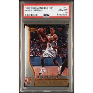 1996 Bowman's Best Rookie #R1 Allen Iverson RC PSA 10 GemMint Philadelphia 76ers